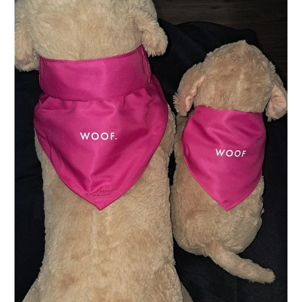 Kate‎ Spade Pet Bandana Woof Colorblock Follow My Lead Dog Scarf M/L Pink